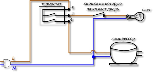 Схема подключения на реле на холодильнике