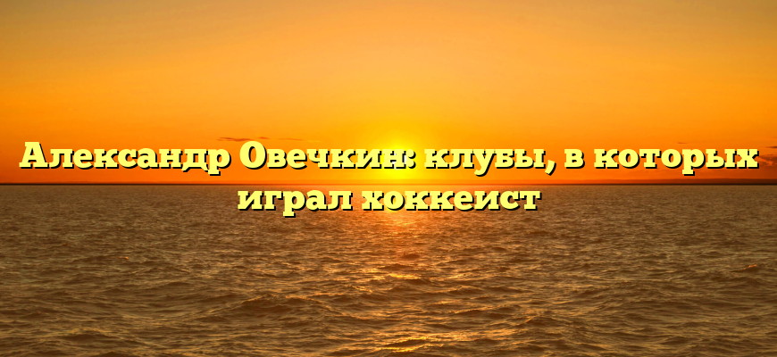 Александр Овечкин: клубы, в которых играл хоккеист