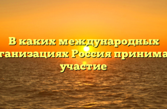 В каких международных организациях Россия принимает участие