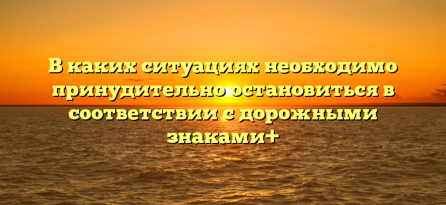 В каких ситуациях необходимо принудительно остановиться в соответствии с дорожными знаками+