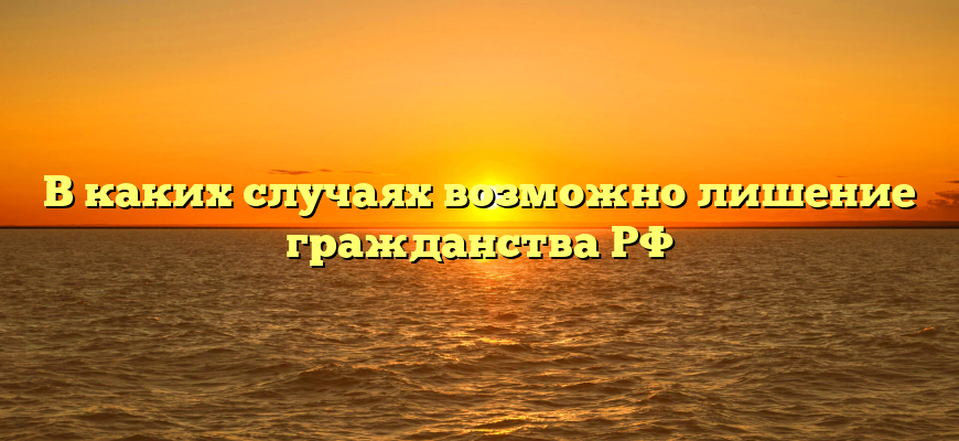 В каких случаях возможно лишение гражданства РФ