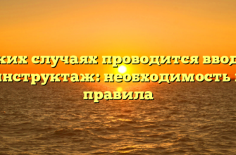 В каких случаях проводится вводный инструктаж: необходимость и правила