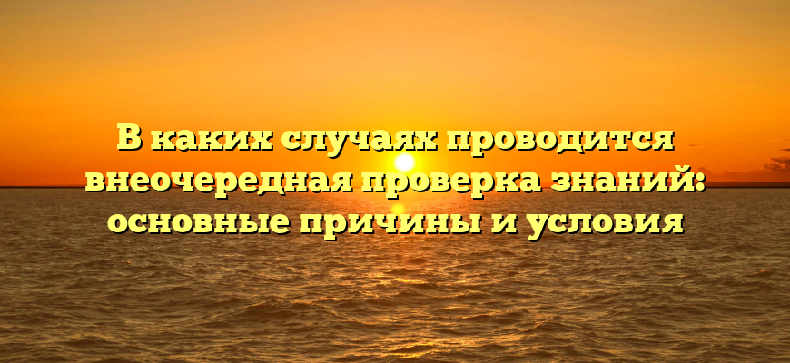 В каких случаях проводится внеочередная проверка знаний: основные причины и условия