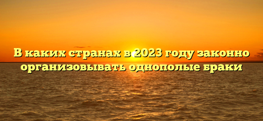 В каких странах в 2023 году законно организовывать однополые браки