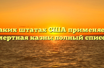 В каких штатах США применяется смертная казнь: полный список