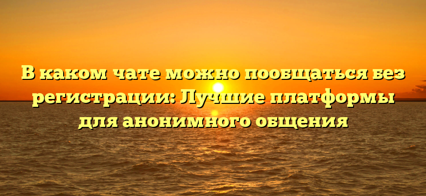 В каком чате можно пообщаться без регистрации: Лучшие платформы для анонимного общения