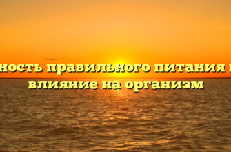 Важность правильного питания и его влияние на организм