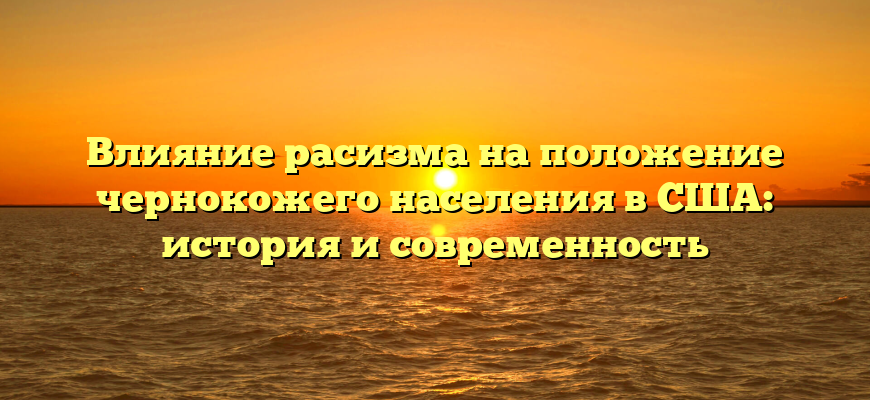 Влияние расизма на положение чернокожего населения в США: история и современность