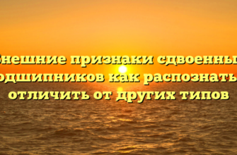 Внешние признаки сдвоенных подшипников как распознать и отличить от других типов