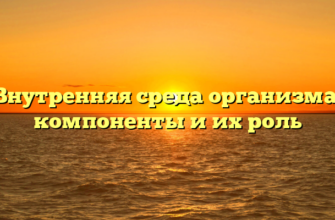 Внутренняя среда организма: компоненты и их роль