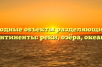 Водные объекты разделяющие континенты: реки, озёра, океаны