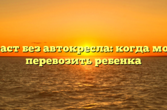 Возраст без автокресла: когда можно перевозить ребенка