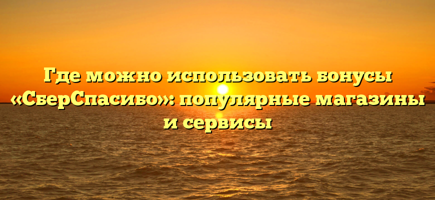 Где можно использовать бонусы «СберСпасибо»: популярные магазины и сервисы