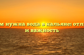 Зачем нужна вода в кальяне: отличия и важность