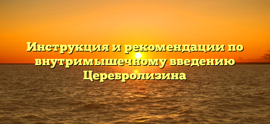 Инструкция и рекомендации по внутримышечному введению Церебролизина