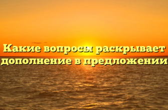 Какие вопросы раскрывает дополнение в предложении