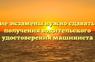 Какие экзамены нужно сдавать для получения водительского удостоверения машиниста