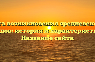 Места возникновения средневековых городов: история и характеристики | Название сайта