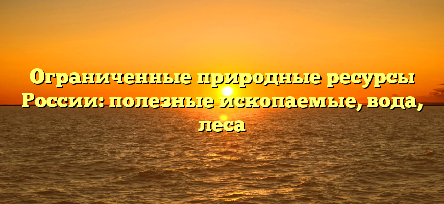 Ограниченные природные ресурсы России: полезные ископаемые, вода, леса