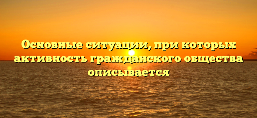 Основные ситуации, при которых активность гражданского общества описывается