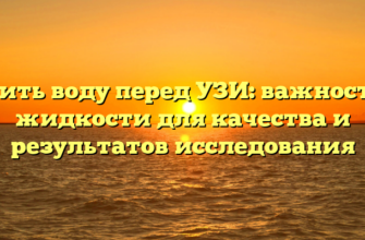 Пить воду перед УЗИ: важность жидкости для качества и результатов исследования