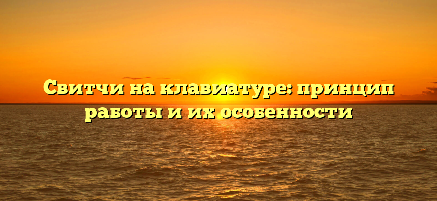 Свитчи на клавиатуре: принцип работы и их особенности