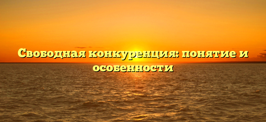 Свободная конкуренция: понятие и особенности