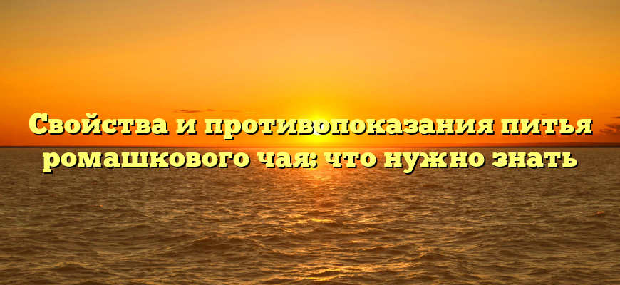 Свойства и противопоказания питья ромашкового чая: что нужно знать