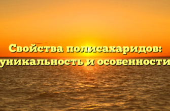 Свойства полисахаридов: уникальность и особенности