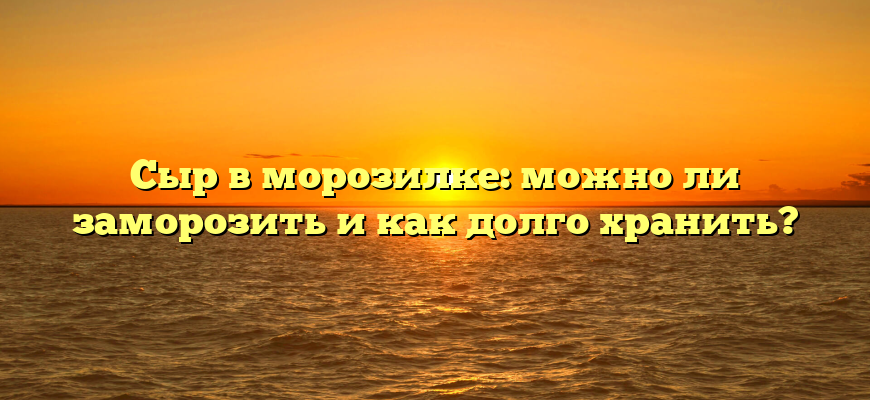 Сыр в морозилке: можно ли заморозить и как долго хранить?