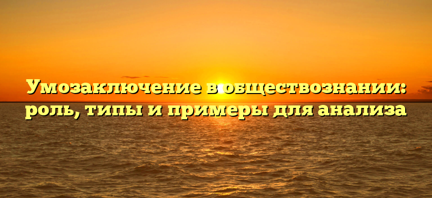 Умозаключение в обществознании: роль, типы и примеры для анализа