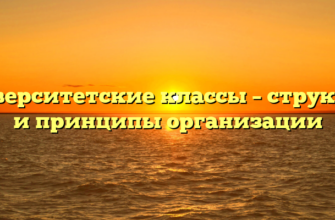 Университетские классы – структура и принципы организации