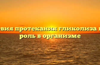 Условия протекания гликолиза и его роль в организме