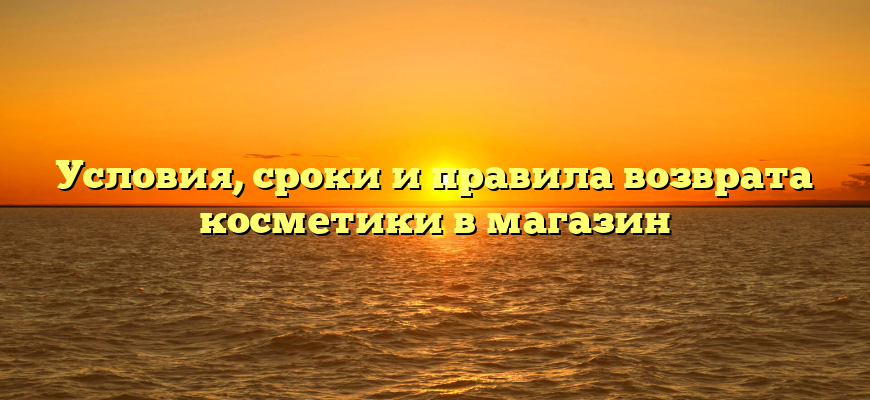 Условия, сроки и правила возврата косметики в магазин