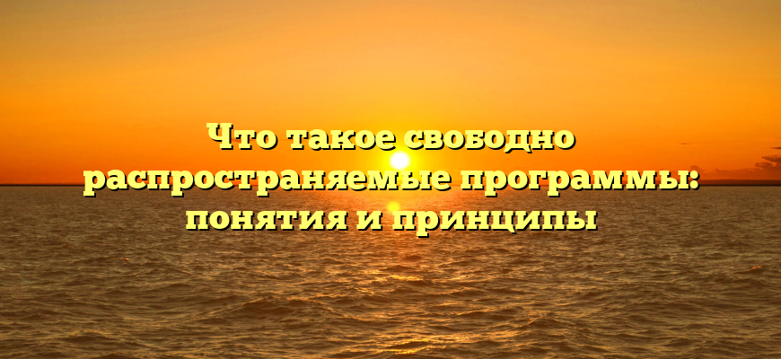 Что такое свободно распространяемые программы: понятия и принципы