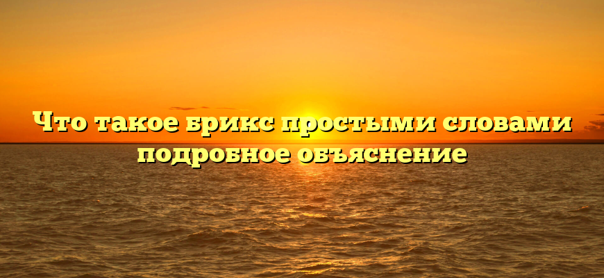Что такое брикс простыми словами подробное объяснение