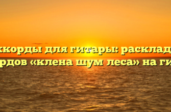 Аккорды для гитары: раскладка аккордов «клена шум леса» на гитаре