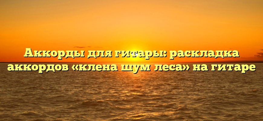 Аккорды для гитары: раскладка аккордов «клена шум леса» на гитаре