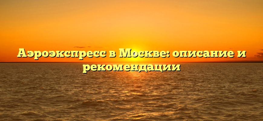 Аэроэкспресс в Москве: описание и рекомендации