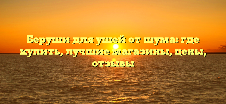 Беруши для ушей от шума: где купить, лучшие магазины, цены, отзывы