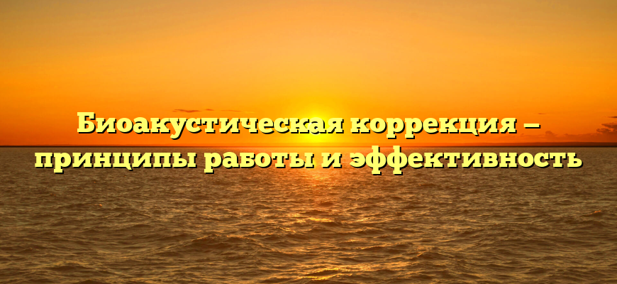 Биоакустическая коррекция — принципы работы и эффективность