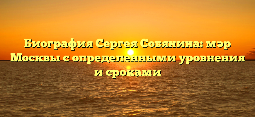 Биография Сергея Собянина: мэр Москвы с определенными уровнения и сроками