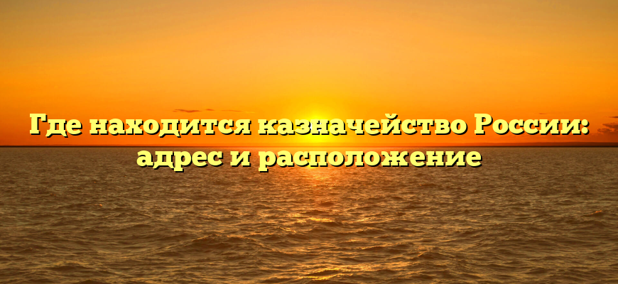 Где находится казначейство России: адрес и расположение