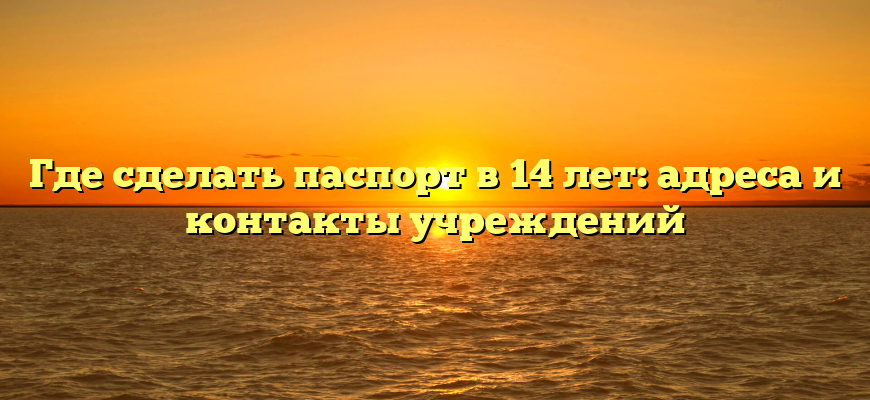 Где сделать паспорт в 14 лет: адреса и контакты учреждений