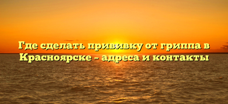 Где сделать прививку от гриппа в Красноярске – адреса и контакты