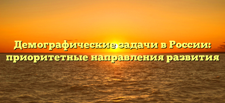 Демографические задачи в России: приоритетные направления развития