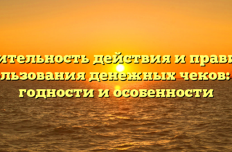 Длительность действия и правила использования денежных чеков: срок годности и особенности