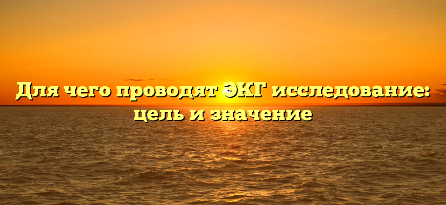 Для чего проводят ЭКГ исследование: цель и значение