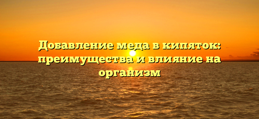 Добавление меда в кипяток: преимущества и влияние на организм