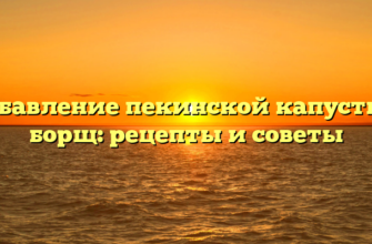 Добавление пекинской капусты в борщ: рецепты и советы